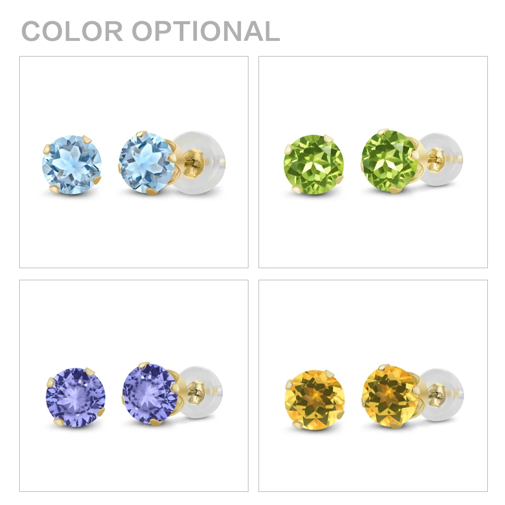 GemStoneKing Real 14 K желтое золото ювелирные изделия 1 10 Ct 5 мм круглый натуральный
