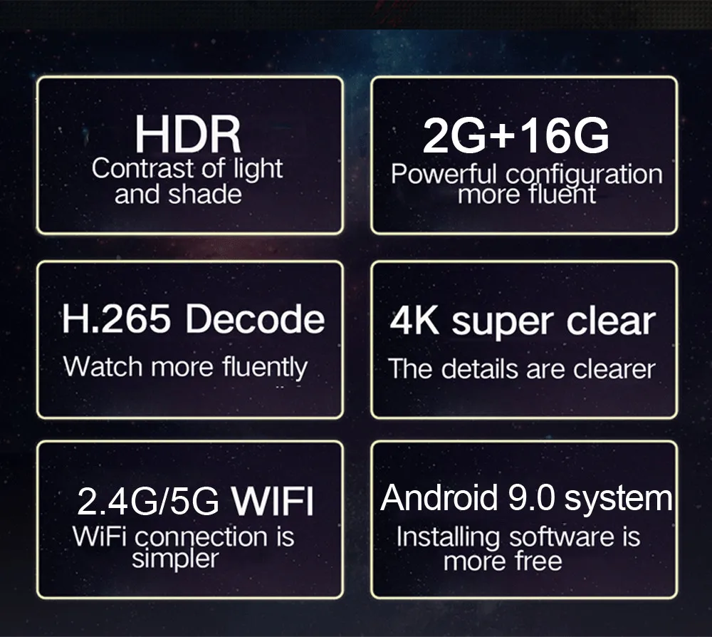 TyinGon Android ТВ приставка 2G16G 4G32G 4K H.265 Смарт ТВ приставка с 1 год iptv
