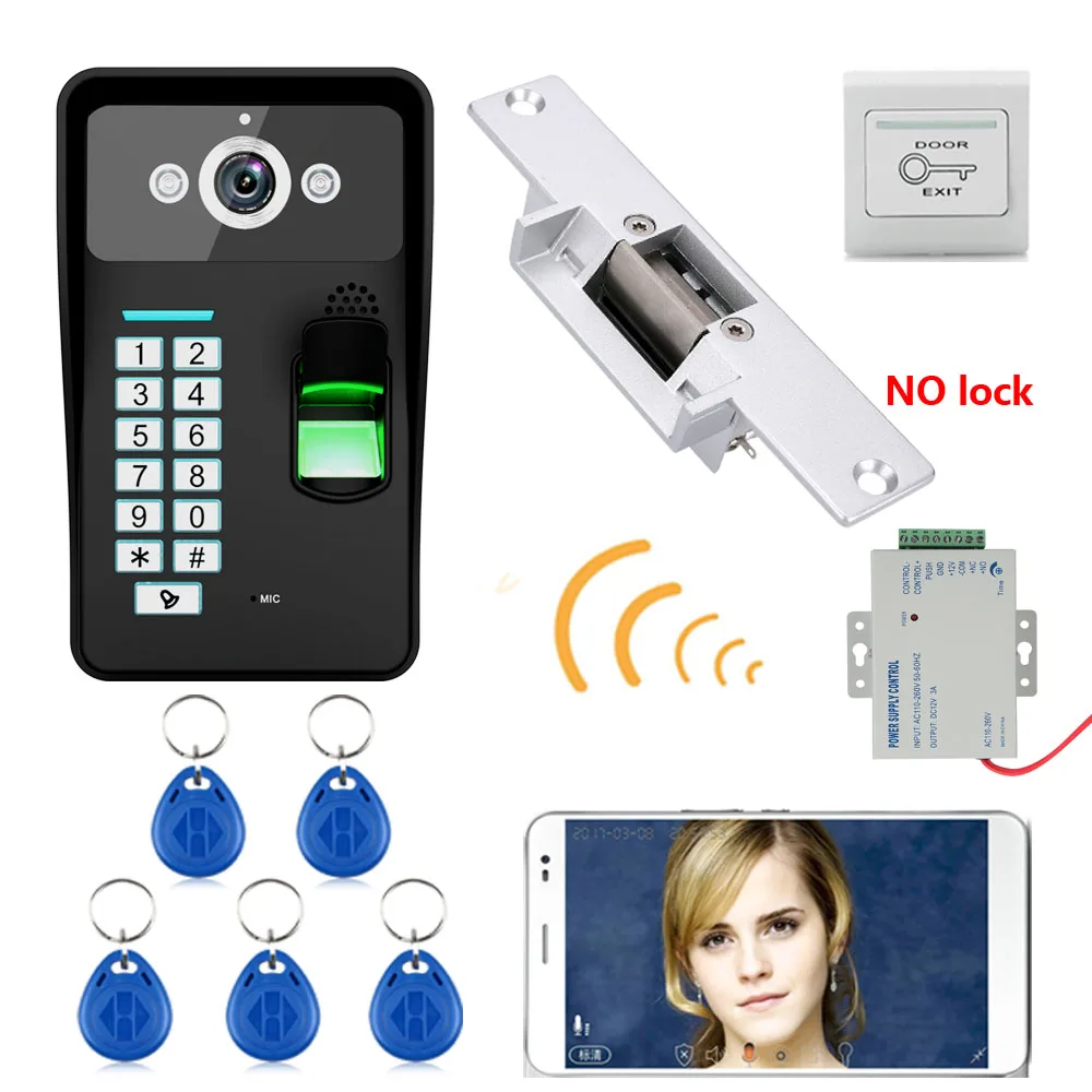 Видеодомофон MOUNTAINONE 720P Wi Fi RFID сканер отпечатков пальцев|doorbell intercom system|intercom systemphone