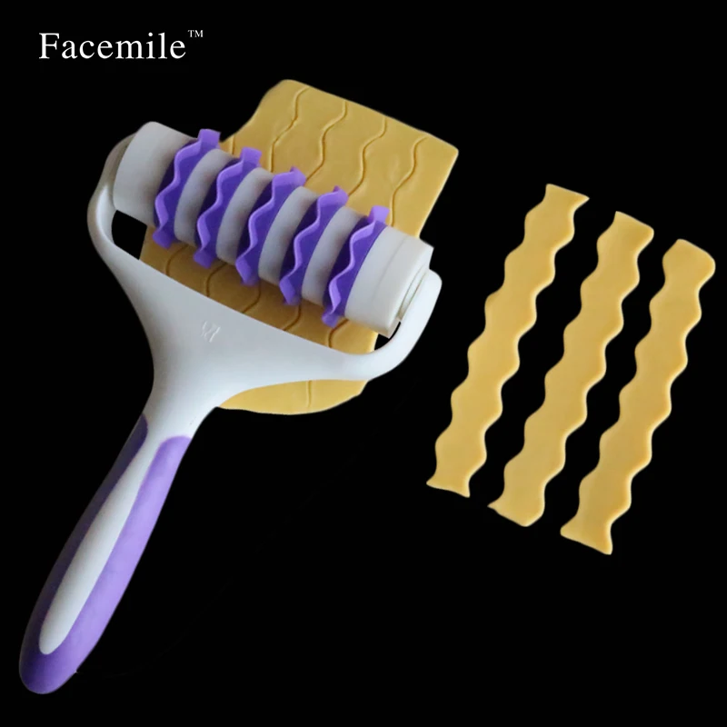 Facemile помадка Газа ленты Резак Embosser ролика сахарные украшения торта Формы для