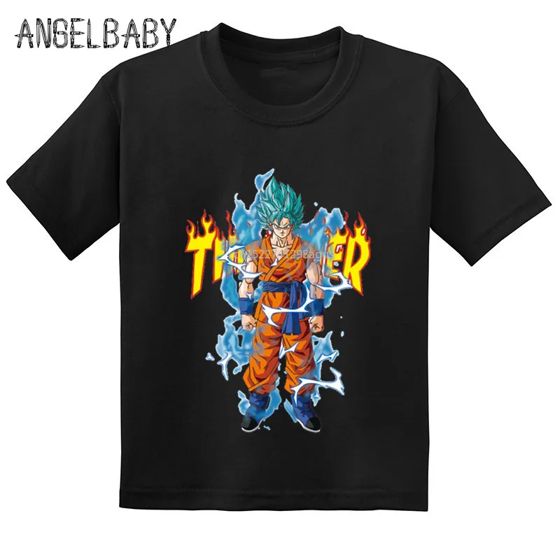 Новая Забавная детская футболка с изображением аниме Жемчуг дракона Z Saiyan Goku