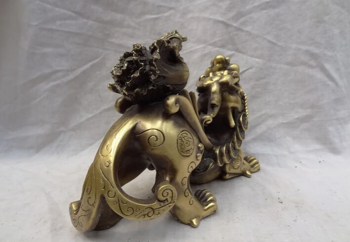 Быстрая доставка USPS в США S1355 10 дюймов китайская статуя из чистой глины единорог