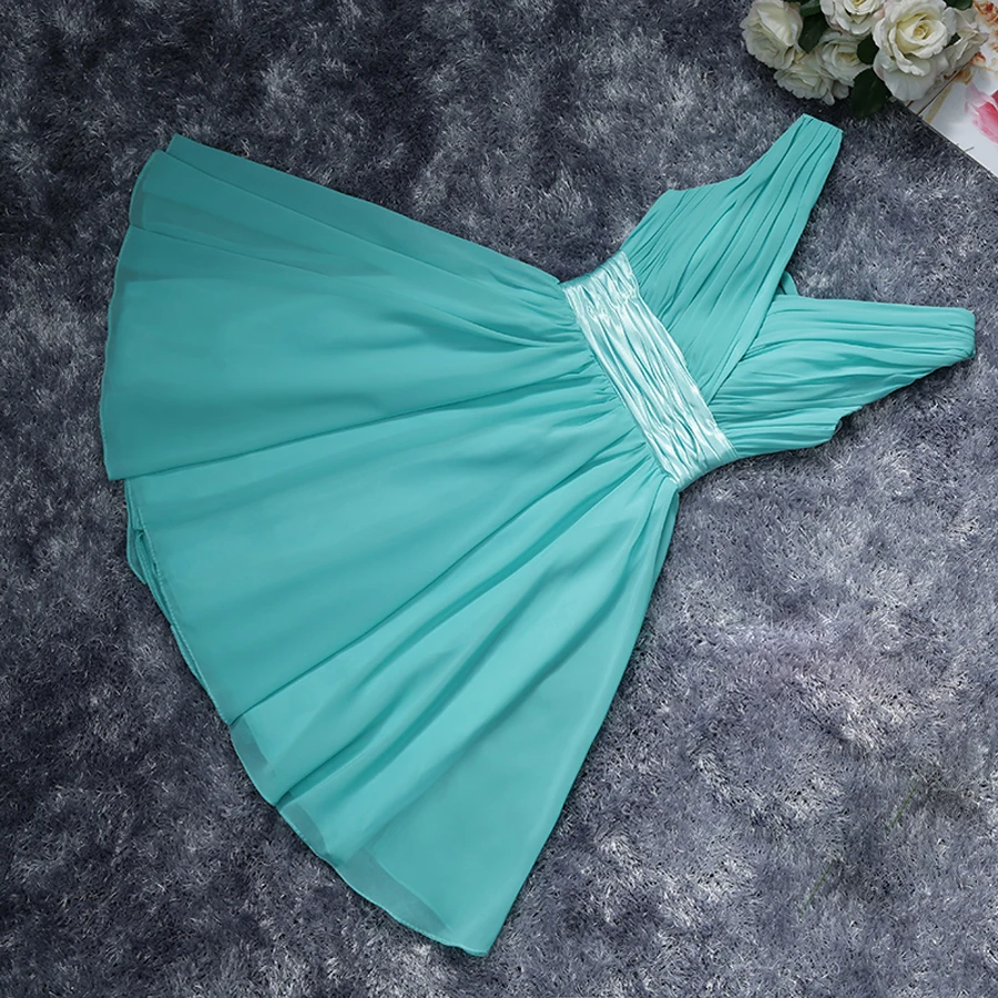 Robe De Roiree, два плеча, простой сплошной цвет, плиссированные шифоновые короткие вечерние платья, платье для матери невесты