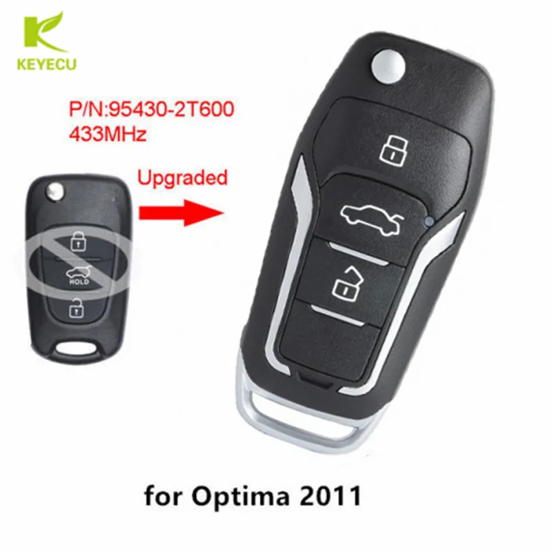 KEYECU 3 кнопки 433 МГц ID46 Улучшенная флип карта для KIA Optima 2011 P/N: 95430 2T600|Ключ от авто| |