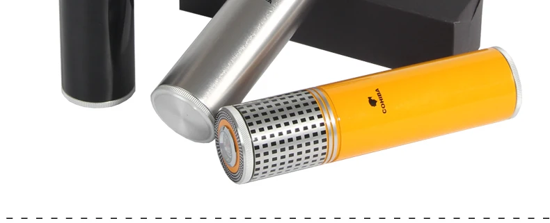 COHIBA портсигар трубка путешествия Humidor чехол для сигар банка портативный алюминиевый открытый коробка для сигар Humidor с увлажнитель с гигрометром