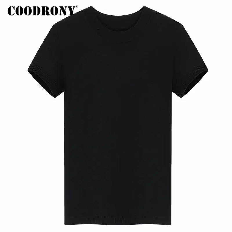 COODRONY, мужской свитер с коротким рукавом,, осень, зима, мериносовая шерсть, свитера, кашемировый пуловер, мужская повседневная водолазка, пуловер, Homme 342