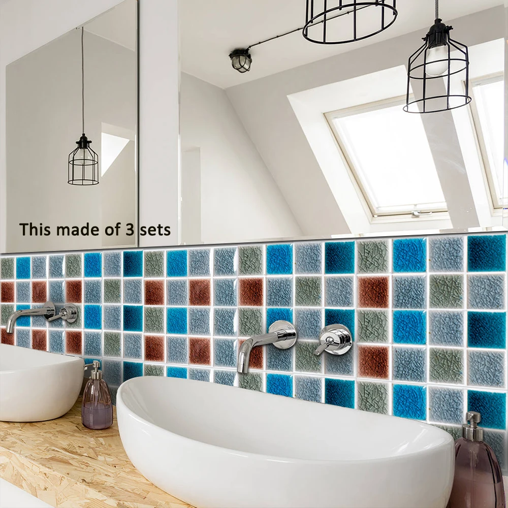 3D Наклейка на стену для гостиной кухни ванной комнаты Splashback виниловая настенная