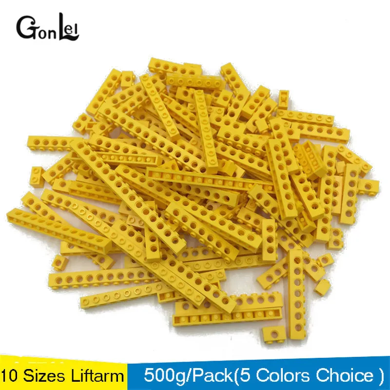 500 г/лот игрушка техника Liftarm часть MOC кирпич 1*1-1*16 с отверстиями дети Строительные