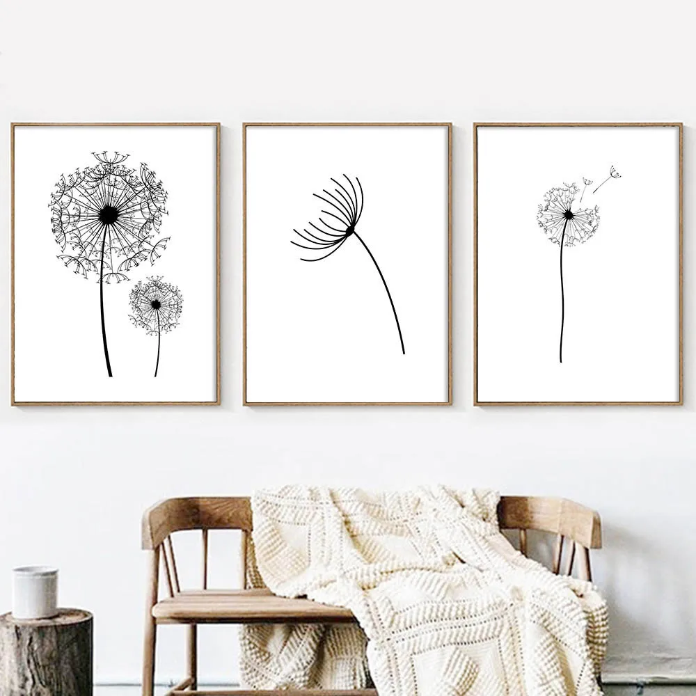 Настенное художественное полотно плакат черно-белый минималистичный принт