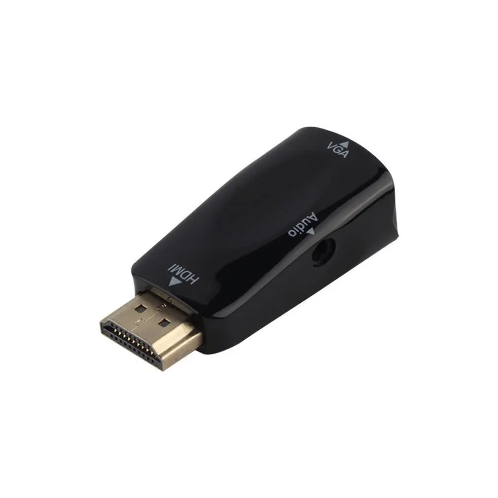 HDMI мужчина к вставной конвертер для VGA коробка адаптер с аудио кабель для ПК HDTV с 3,5 мм аудиокабель AV для ПК Черный дропшиппинг