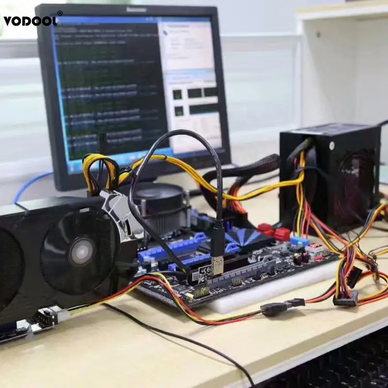 USB 3 0 PCI E Express 1X к 16X расширитель Riser Card адаптеру с 6 контактным кабелем питания для