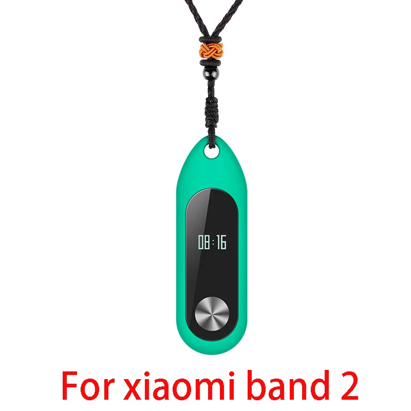 mi band 2 Green Для xiaomi mi band 3/2 ремешок силиконовый чехол ожерелье украшение correa mi band 3 Подвеска mi band 2 ремешок mi band 3 Аксессуары - Цвет: mi band 2 Green