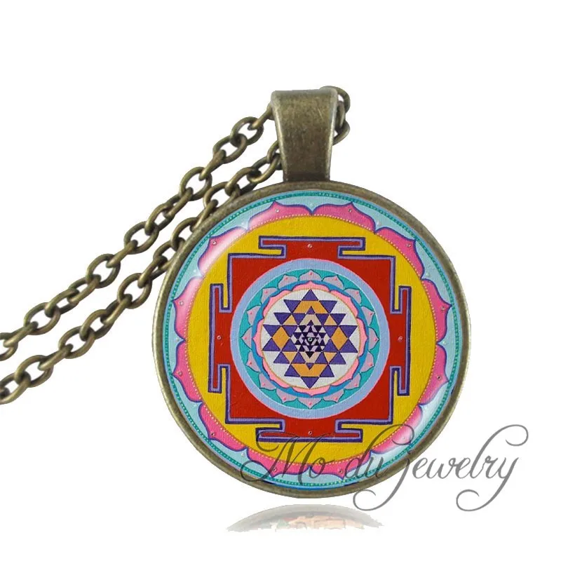 1pc Buddhist Sri Yantra Pendant Mandala Necklace Sacred Geometry Jewelry Women | Украшения и аксессуары