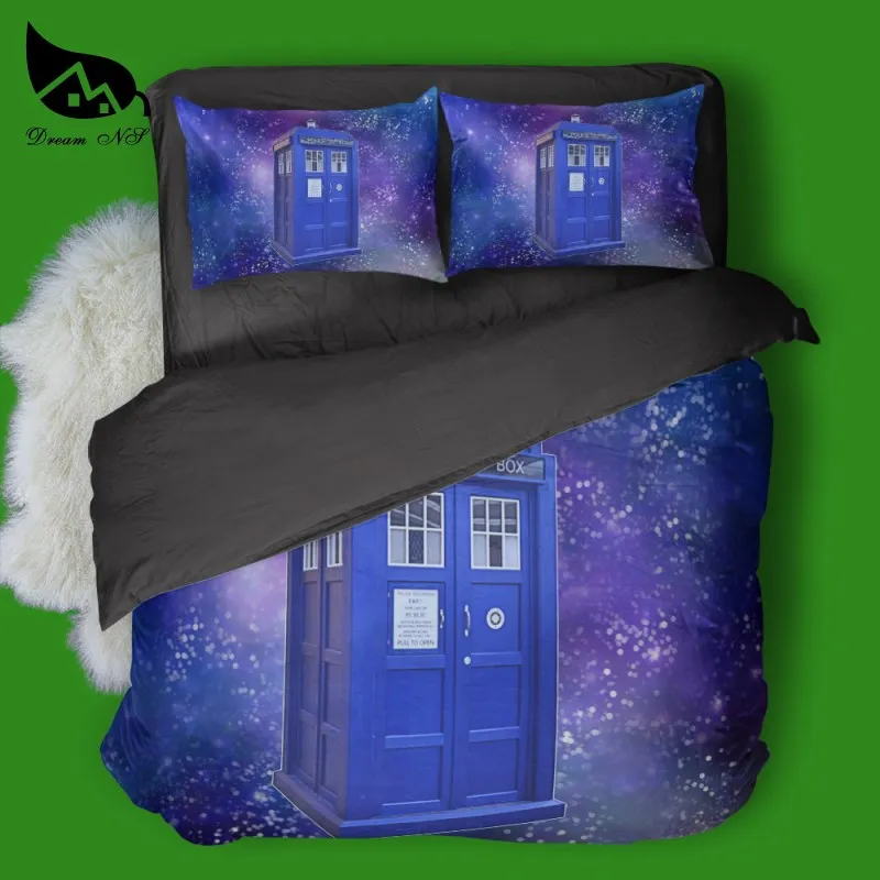 black Комплект постельного белья Dream NS Doctor Who, набор пододеяльников TARDIS, наволочка, индивидуальный домашний текстиль, Комплект постельного белья - Цвет: black