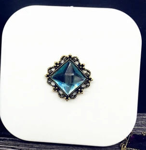 blue B Liusventina DIY сплава Симпатичные Сплав площади драгоценных камней контактные линзы чехол для глаз контактные линзы коробка для очков - Цвет: blue B