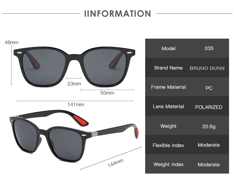 Мужские и женские солнцезащитные очки Бруно Данн Классические поляризационные в