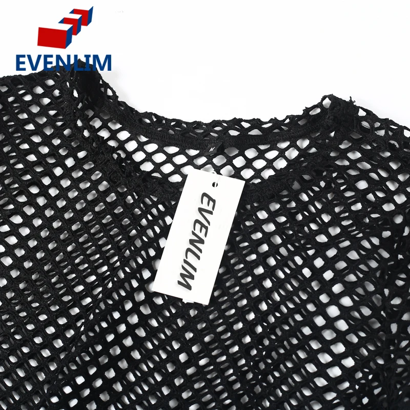 Evenlim Сексуальная выдалбливают черный Кружево Топ Летний пляж Повседневное