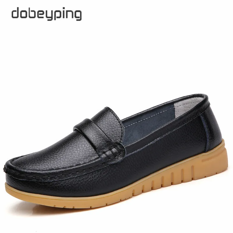 Dobeyping новые туфли из натуральной кожи женские слипоны на плоской подошве