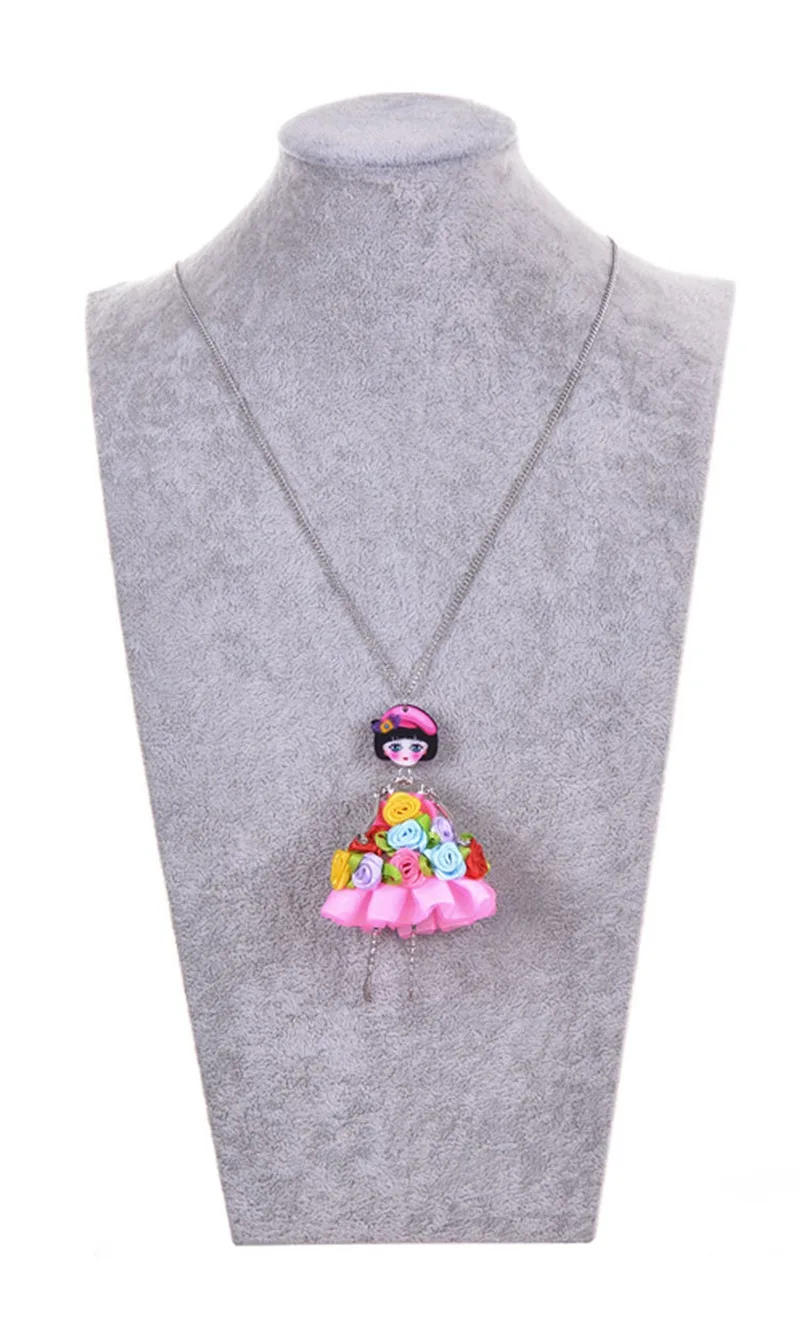 Цветное платье с цветами для маленькой девочки Волшебная кукла ожерелье свитер