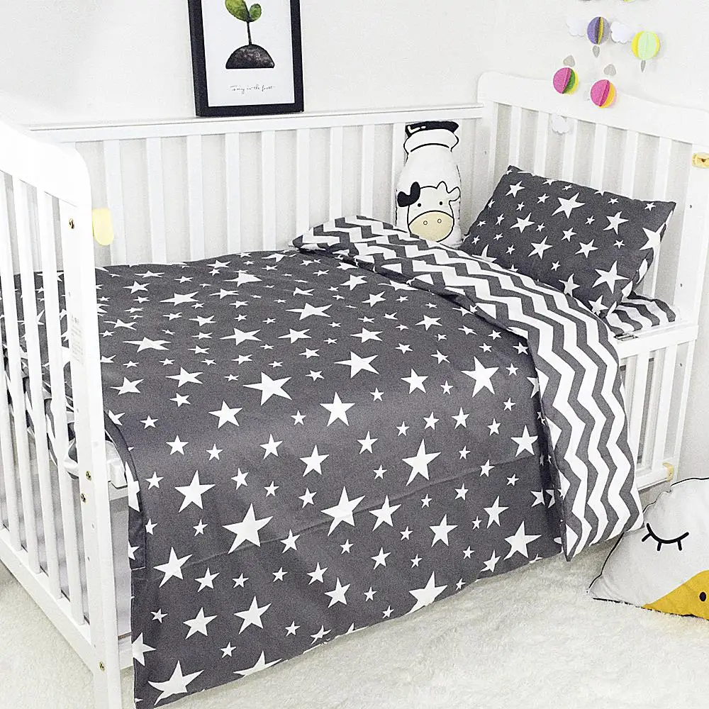 3 шт. комплекты детской кроватки хлопок мультяшная кроватка постельное белье