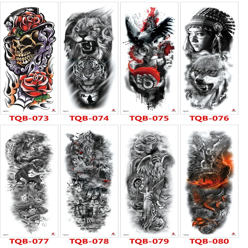 Full Body Art Arm Sleeve Tattoo 48*17CM Large Waterproof Tatoo Girl Flash TattooTemporary Stickers For Men | Красота и здоровье