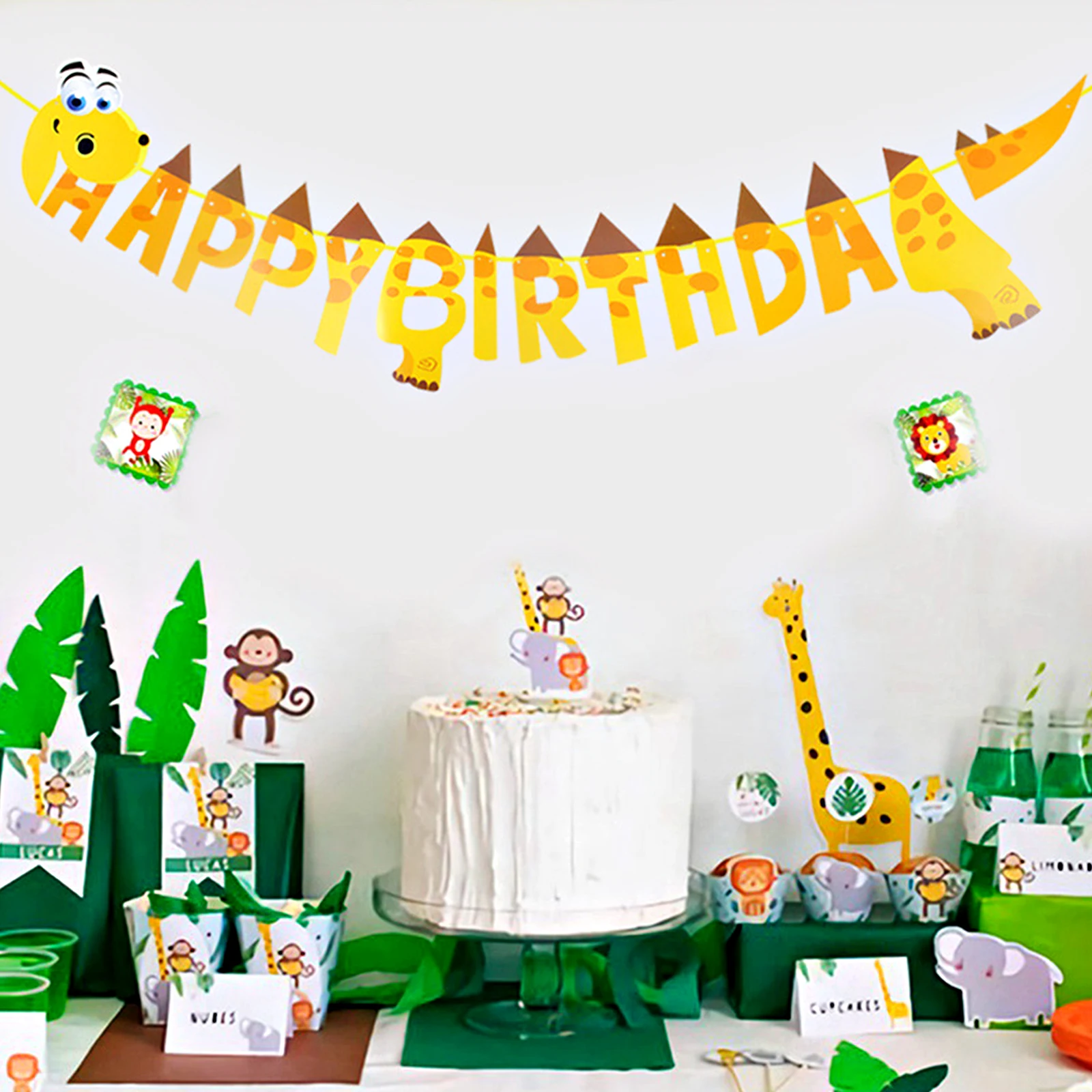 Животных Единорог, динозавр Русалка флаги с днем рождения баннер-гирлянда Детские флажки для душа Юбилей вечерние питания детей пользу