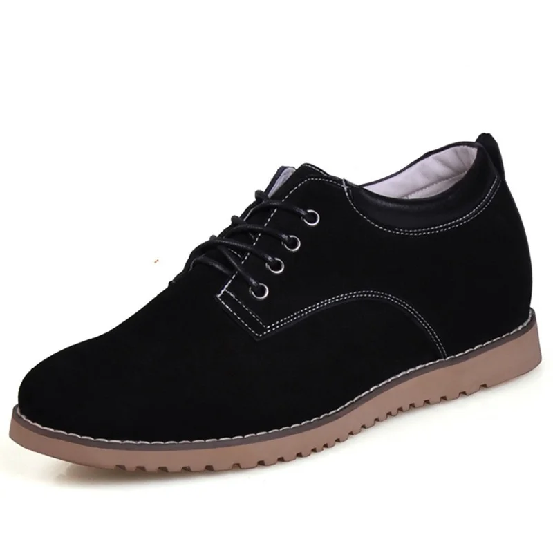 JC164 Casual Comfortable Cow Suede Leather Elevated Shoes with Hidden Insoles Height Increasing 5CM for Men | Обувь