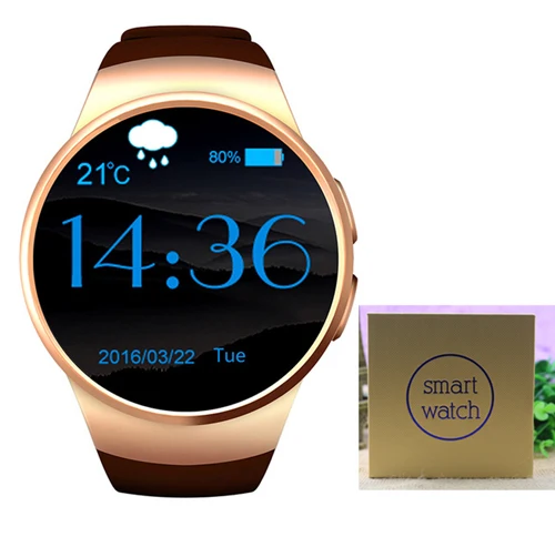 Умные часы KW18 с поддержкой sim-карты TF, монитор сердечного ритма MTK2502, умные часы для apple, samsung, Android, IOS, умные часы, носимые - Цвет: gold with box