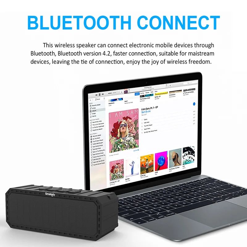 Smalody 7050 Мини Bluetooth Портативная колонка уличная Водонепроницаемая супер бас