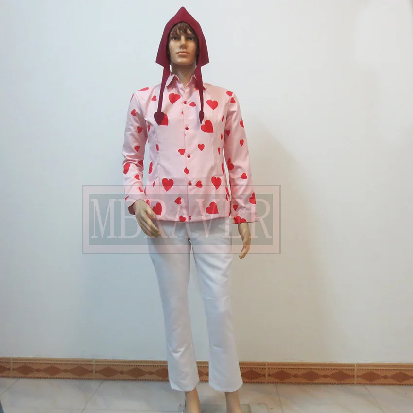 Цельный костюм для косплея донкиксота розового сердена пальто + рубашка брюки