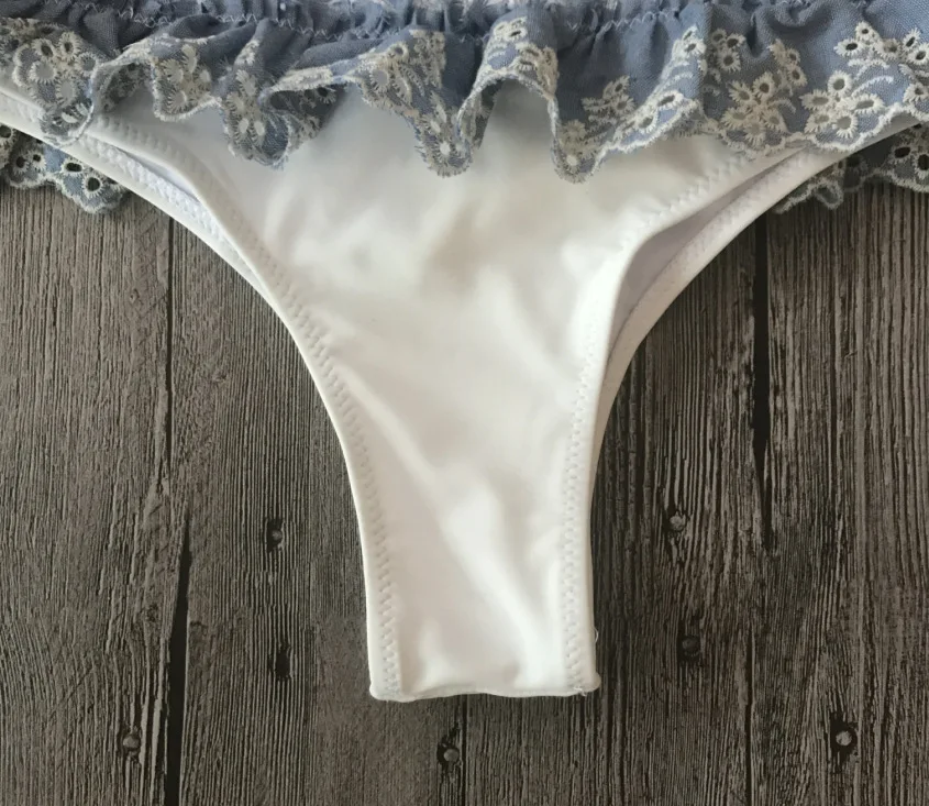 Сексуальные печатные бикини кружева печати Bandeau Бразильский Холтер Купальник с