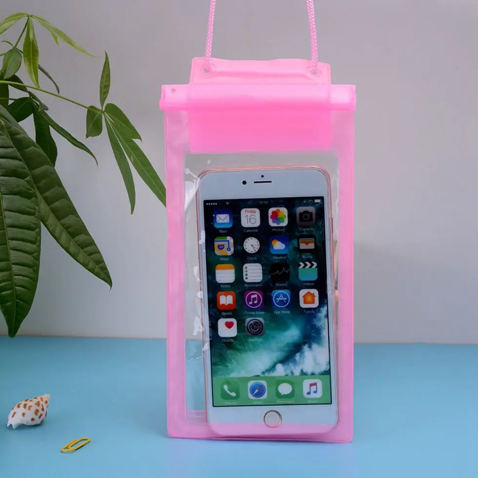Pink Сумки для плавания водостойкая подводная сумка Сухой Чехол сотовый мобильный чехол для телефона для iphone 6 6s 7X8 Универсальный 4,7/5,5/5,8 дюймов - Цвет: Pink