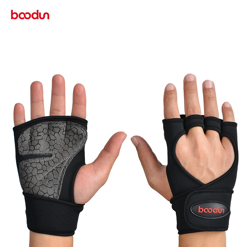 

BOODUN Men Women Half Finger Fitness Weight Lifting Gloves Protect Wrist Gym Training Fingerless Weightlifting Sport Gloves
