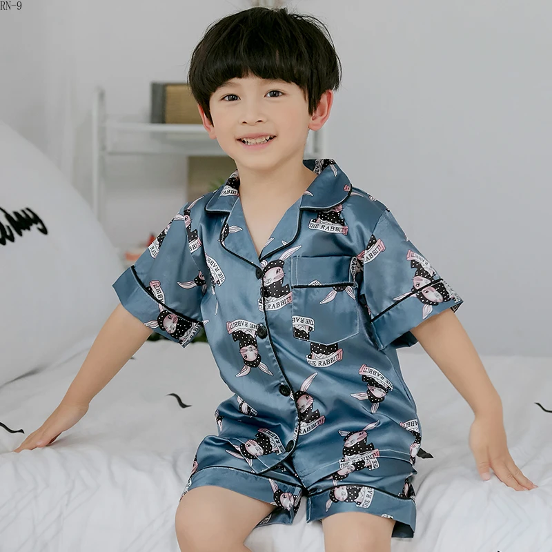 Детский пижамный комплект коллекция 2019 года Летний Шелковый домашней одежды с