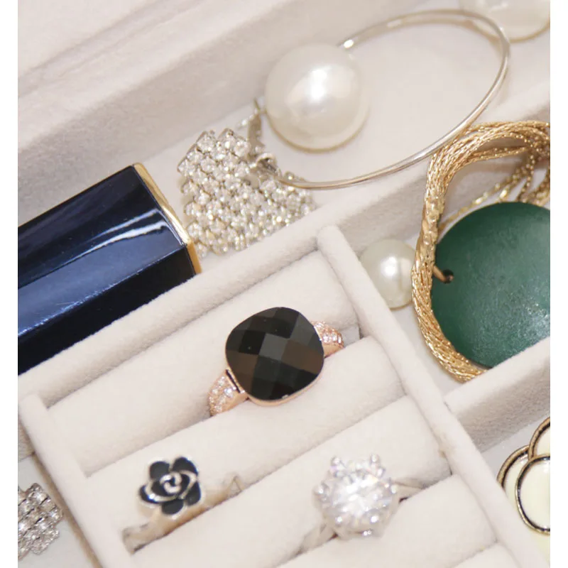 

Mini Jewelry Boxes Cure Travel Jewelry Storage Box Portable Jewelry Organizer Storage Container 3 Colors Exquisite Makeup Case