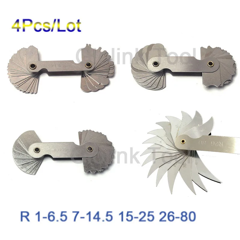 4 шт. радиус набор датчиков R1-6.5/R7-14.5/R15-25/R26-80mm из нержавеющей стали измерительные приборы