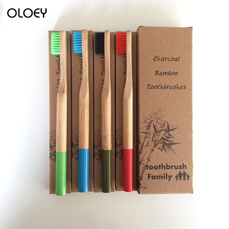 4Pcs Toothbrush Personal Health Environmental Bamboo Oral Care Teeth Medium Eco friendly Soft Brushes Whitening | Красота и здоровье