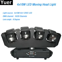 4x10w led moving head beam light 4x10w 4in1 cree led lamp dmx512 for disco stage club led strip light box dj party stage light