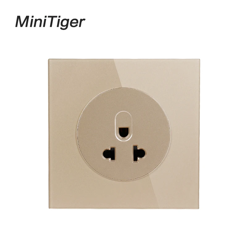 Розетка настенная из хрустального стекла с заземлением и защитой от детей 13