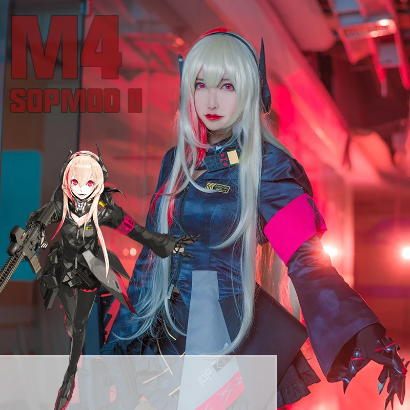 Маскарадный костюм для девочек на переднюю линию M4 SOPMOD II Хэллоуина топ + галстук