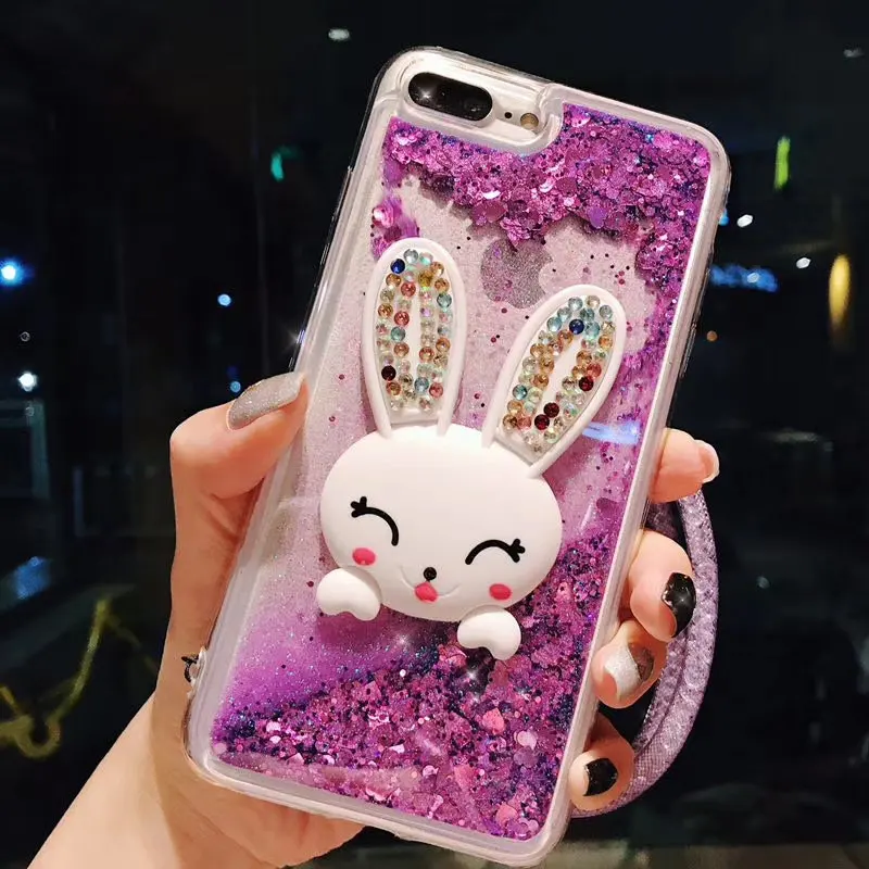 Чехол для Xiaomi A1 A2 lite redmi 4X 5A Note3 4 5 S2 capa роскошный милый кролик подставка зыбучие