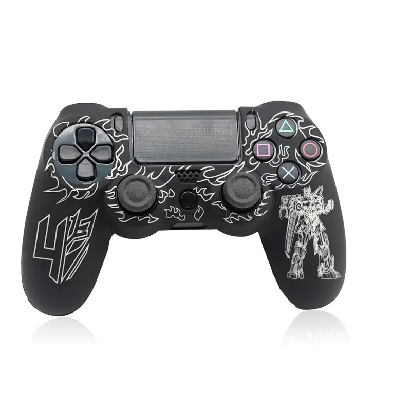 Белый DOITOP 2 в 1 мягкий силиконовый резиновый чехол для игровой станции Dualshock 4 PS4 DS4 Pro тонкий беспроводной контроллер кожи+ 2 ручки - Цвет: Белый