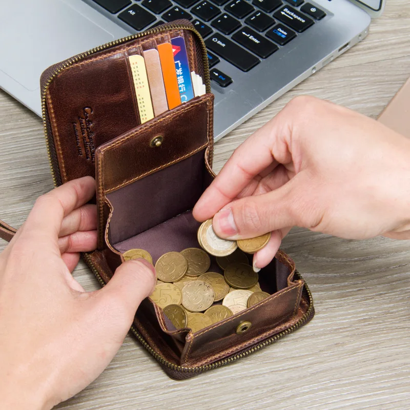 Новинка 2019 года мужские винтажные однотонные Короткие Кошельки стандартного