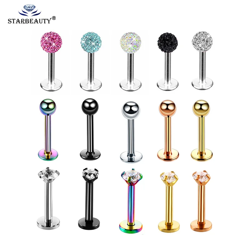 

Серьги-гвоздики в виде хрустальных шариков, 1 шт., 3 шт., пирсинга хрящей X 6/8x3 мм, из нержавеющей стали