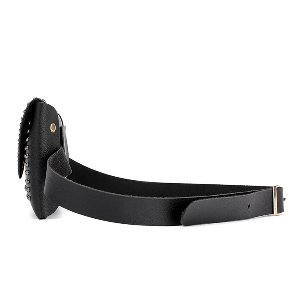 Поясная Сумка женская модная уличная сумка с заклепками и застежкой однотонная