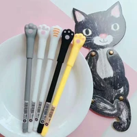 wholesale 10pcs cat paws gel pen school supply stationery writing tool student black ink 0 5mm g9 57