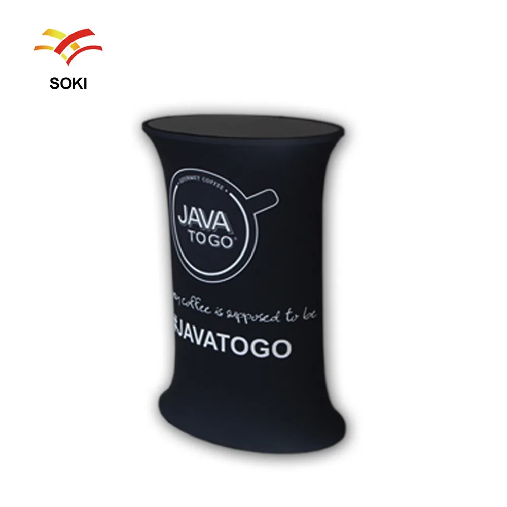 Рекламный выставочный стол треугольной формы для демонстрации натяжения ткани |