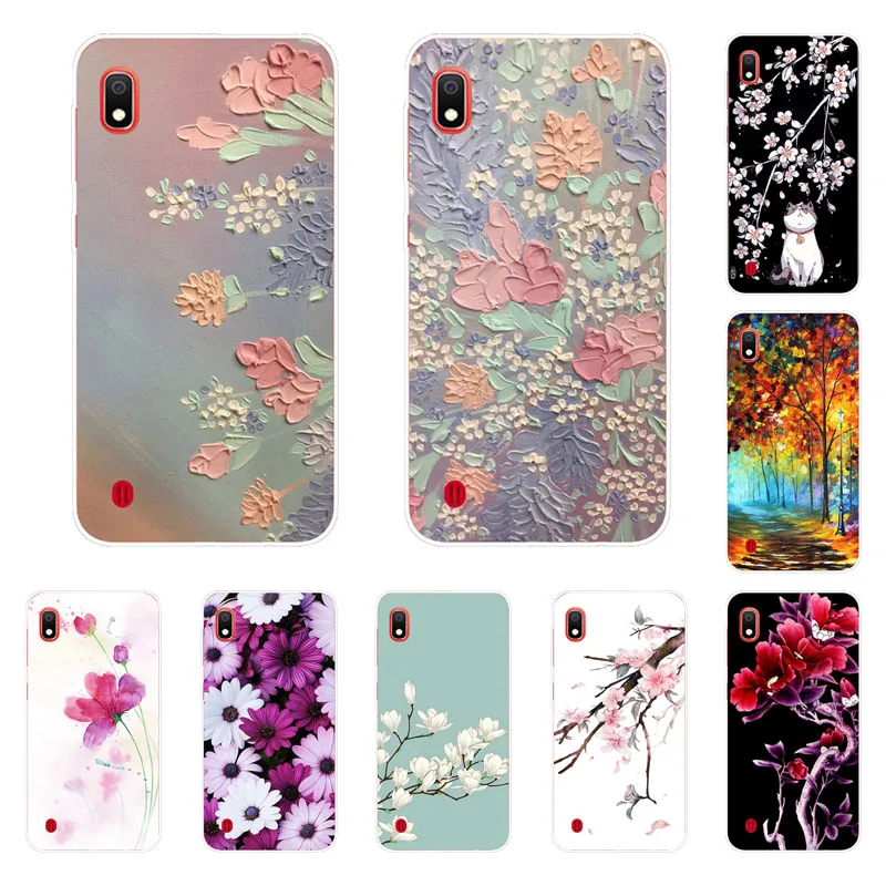 For Samsung galaxy A10 Case Silicon Full flower Painting Soft TPU Back Cover for galaxyA10 protect Phone bags |