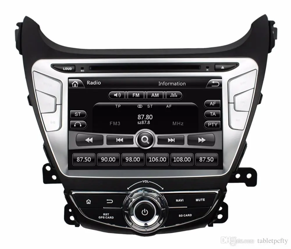 " in-dash автомобильный dvd-плеер с gps(опционально, аудио Радио стерео, USB/SD, AUX, BT/tv, Автомобильный мультимедийный головной убор для hyundai Elantra