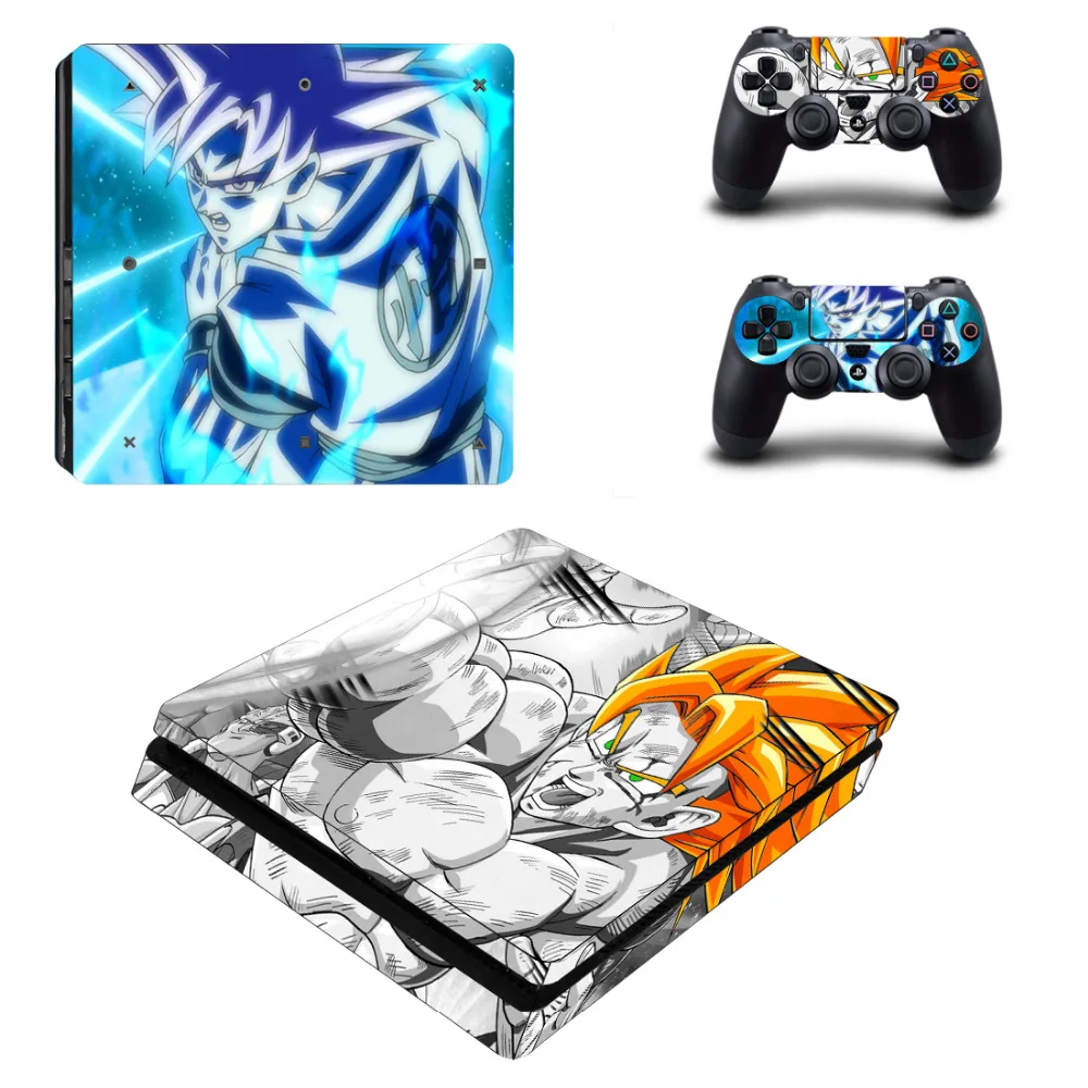 Аниме Dragon Ball Z Goku PS4 тонкая наклейка для sony playstation 4 консоли и 2 контроллера кожи PS4 тонкая виниловая наклейка